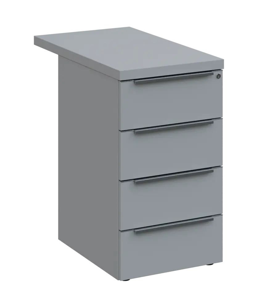 SIKC - 81 kontejner přístavný, 4-zásuvkový, deska 36 mm, centrální zámek, šedá